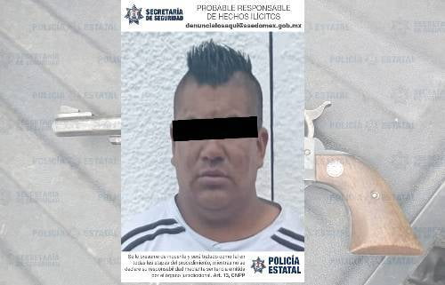Atrapan a hombre con armas y cartuchos en Almoloya de Juárez